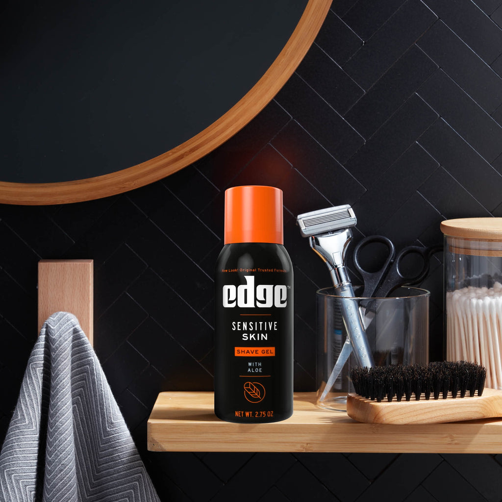 (8 Pack) Edge Sensitive Skin Shave Gel for Men with Aloe, Unscented, 2.75 Oz