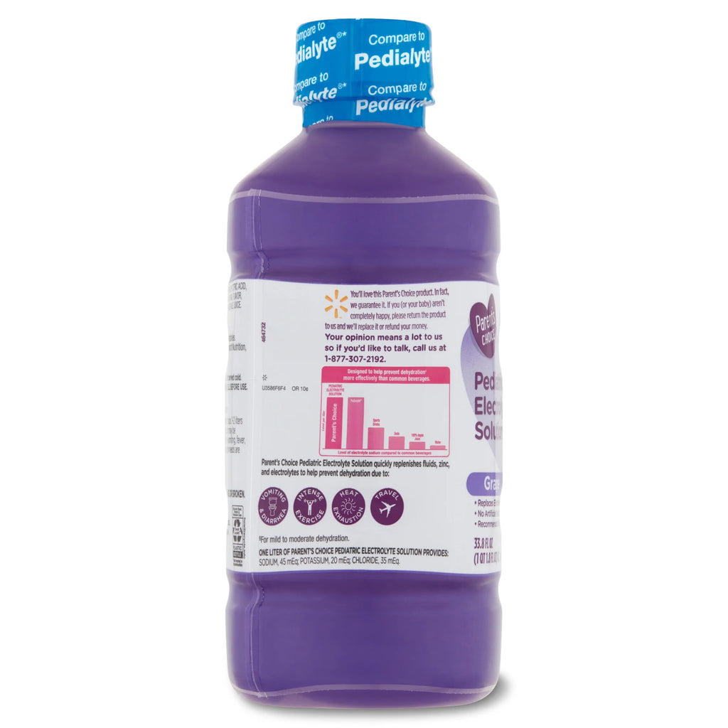 Parent'S Choice Electrolyte Solution, Grape, Dye-Free, 1 Liter