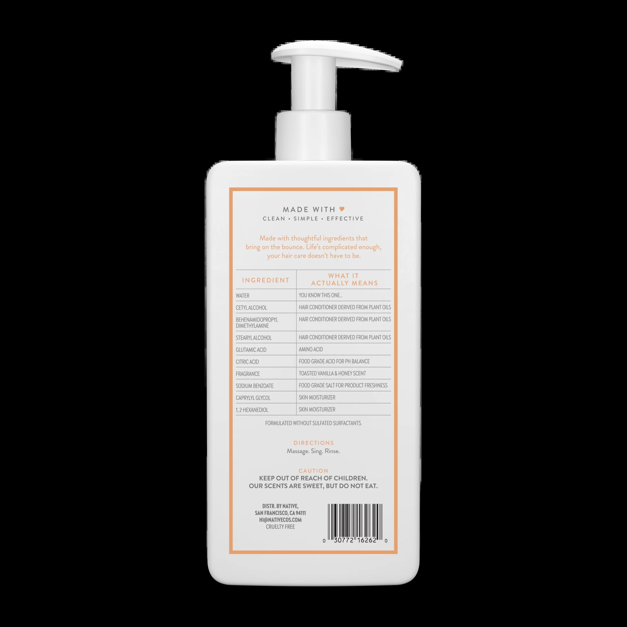 Native Limited Edition Volumizing Conditioner, Toasted Vanilla and Honey, 16.5 Oz