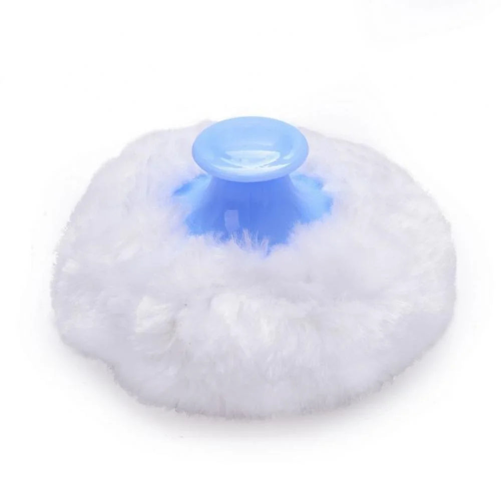 Baby Infant After-Bath Body Powder Case Fluffy Talcum Powder Puff Container Box (Blue)