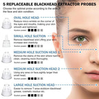 Blackhead Remover Vacuum Pore Extractor Kit - Blackhead Extractor Tool with 3 Ad